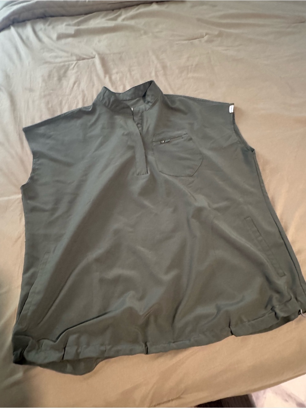 Women's Olive Green Sleeveless Polo Tank Top